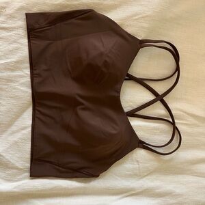 Brown Strappy Sports Bra